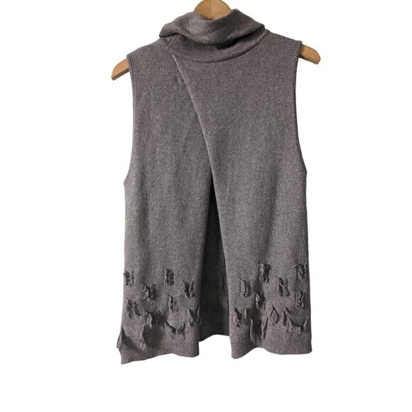 One Grey Day Alpaca Turtleneck Open Back Sleeveless Sweater Women's Size M - Picture 4 of 8